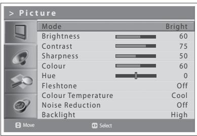 HUMAX LGB-32DST - Selecting a Picture Mode - 1