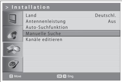 HUMAX LGB-32DST - Manuelle Suche nach Analogkanänen - 1