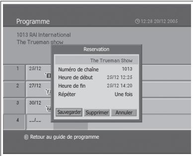 HUMAX LGB-32DST - Affichage d'un programme réservé - 4