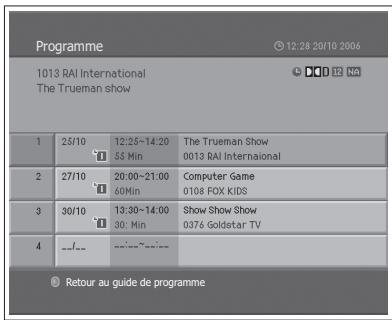 HUMAX LGB-32DST - Affichage d'un programme réservé - 2