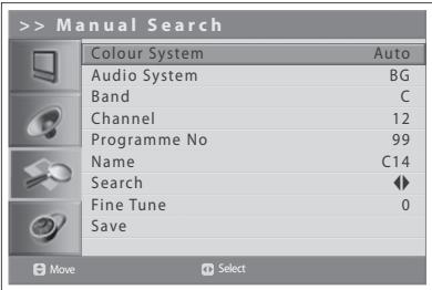HUMAX LGB-32DST - Scanning Analog Channels Manually - 2