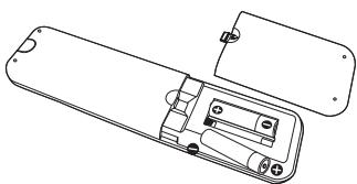 HUMAX LGB-32DST - Insertion des piles dans la télécommande - 1
