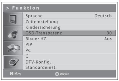 HUMAX LGB-32DST - Einstellen der OSD-Transparenz - 1