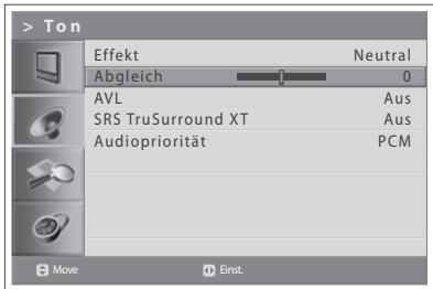HUMAX LGB-32DST - Einstellen des Klangabgleichs - 1