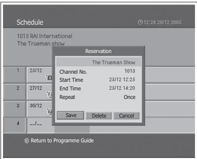 HUMAX LGB-32DST - Editing a Reservation - 2