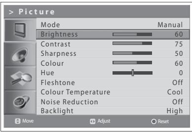 HUMAX LGB-32DST - Customizing the Picture Settings - 1