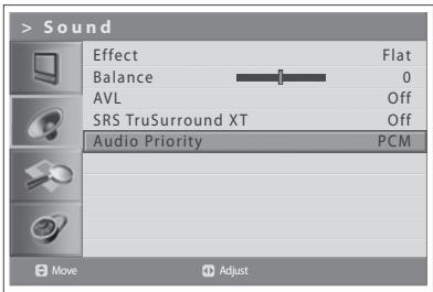 HUMAX LGB-32DST - Setting up Audio Priority (for the digital channels only) - 1