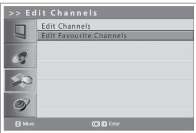 HUMAX LGB-32DST - Editing Favourite Digital Channels - 2