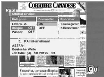 HUMAX PVR-8000 - Pour verrouiller le service actuel, procedez comme suit : - 1