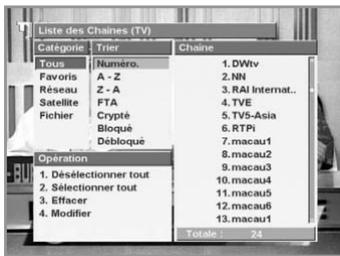 HUMAX PVR-8000 - Pour selectionner une liste de services : - 1
