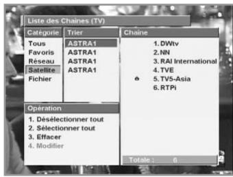 HUMAX PVR-8000 - La liste de la catégorie Network se compose de noms de réseaux provenant des informations SI. - 1