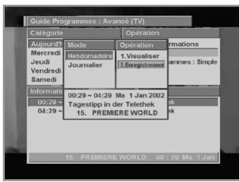 HUMAX PVR-8000 - Pour réserver un programme de votrechoix: - 1