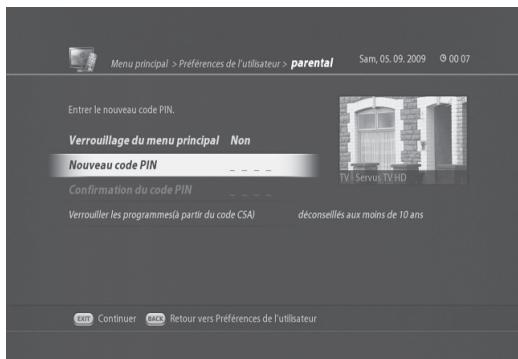 HUMAX TN5050HDR - modification du mot de passe - 1