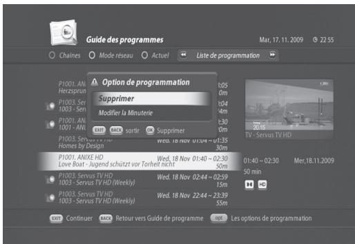 HUMAX TN5050HDR - Suppression de la liste de programmes mémorisés - 1