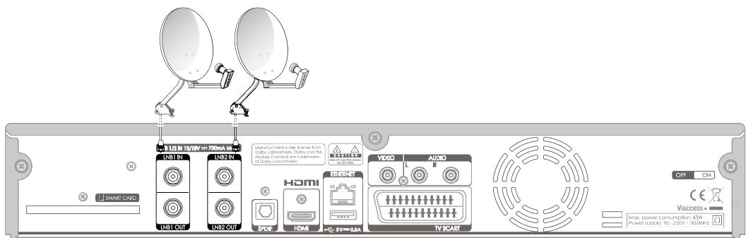 HUMAX TN5050HDR - Paramètres de deux antennes séparées - 1