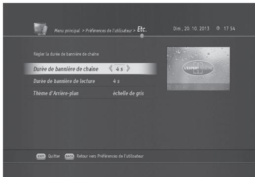 HUMAX TN8000 HD - Modification de la durée d'affichage du i-plate - 3