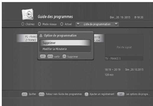 HUMAX TN8000 HD - Suppression de la liste de programmes mémorisés - 1