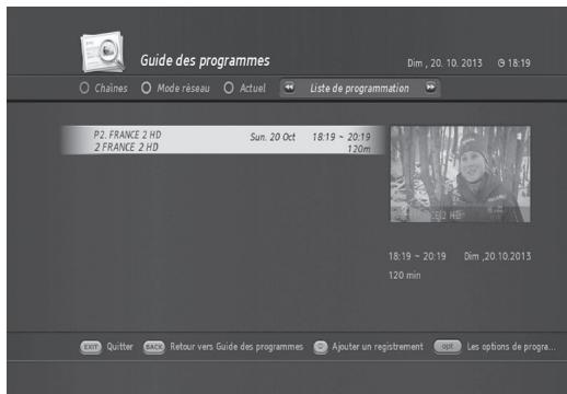 HUMAX TN8000 HD - la liste de programmes méorisés - 1