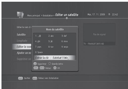 HUMAX TN8000 HD - Renommer les satellites - 1