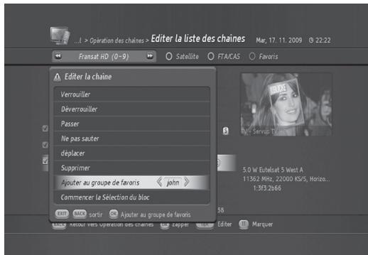 HUMAX TN8000 HD - Ajout de chaînes à la liste de chaînes de préférentes - 1