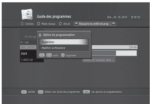 HUMAX TN8000 HD - Gestionnaire de conflits d'enregistrements - 2