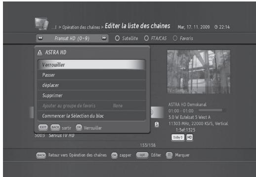 HUMAX TN8000 HD - Verrouillage/déverrouillage de chaînes - 1