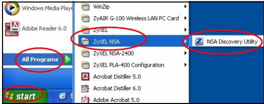 ZYXEL NSA-220 PLUS - Använda upptäcktsverktyget für att komma Åt NSA - 4