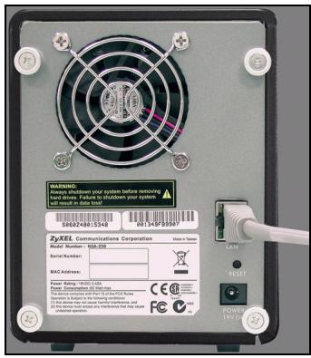 ZYXEL NSA-220 PLUS - Connect the NSA - 1