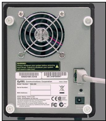 ZYXEL NSA-220 PLUS - Anschlieben des NSA - 1