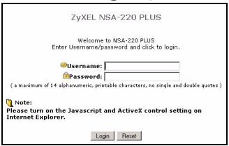 ZYXEL NSA-220 PLUS - Direct Access - 3