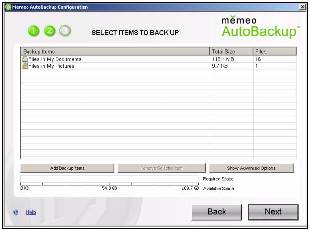 ZYXEL NSA-220 PLUS - In this screen, select the items that you want to back up. - 2