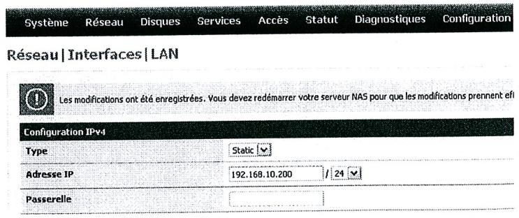ZYXEL NSL-100 - Changez l'adressage du NSL-100 : - 2