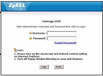 ZYXEL VANTAGE CNM - Erstinstallation - 2