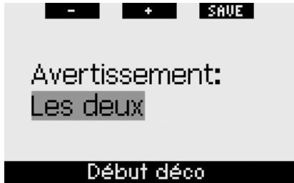 SCUBAPRO-UWATEC GALILEO LUNA - Début de plongée avec décompression (par défaut OFF) - 1