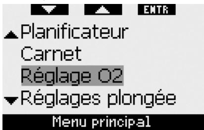 SCUBAPRO-UWATEC GALILEO LUNA - Description du menu principal - 1