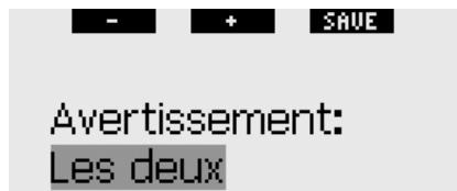 SCUBAPRO-UWATEC GALILEO LUNA - Réglages des avertissements - 4