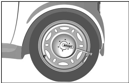 SMART FORTWO - Montage du dispositif antivol de roue - 1