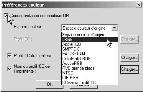 MINOLTA DIMAGE VIEWER - Correspondance des couleurs - préférences couleurs - 1