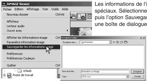 MINOLTA DIMAGE VIEWER - Afficher et sauvegarder les informations des images - 2