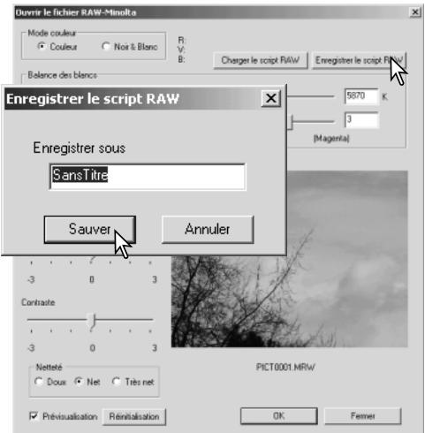 MINOLTA DIMAGE VIEWER - Charger les scripts RAW - 1