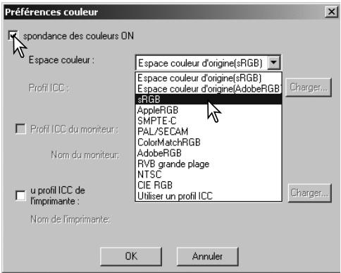 MINOLTA DIMAGE VIEWER 2.3 - Correspondance des couleurs - Préférences couleurs - 1