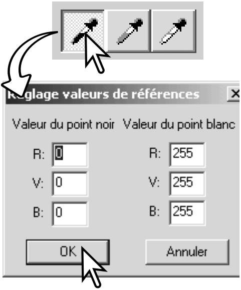 MINOLTA DIMAGE VIEWER 2.3 - Réglage des valeurs du "point noir" et du "point blanc". - 1