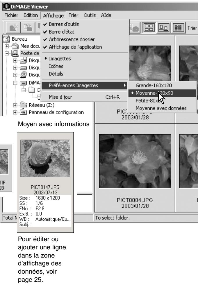 MINOLTA DIMAGE VIEWER 2.3 - Modification du format des imagettes - 1