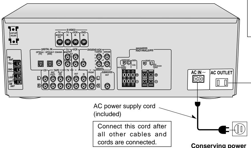 PANASONIC SA-HE70, SA HE 70 - Connecting the AC power supply cord and other information - 1