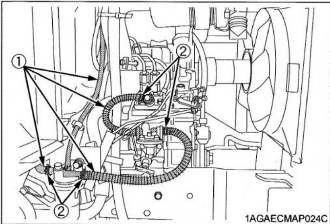 KUBOTA B1220 - Vérification de la tuyauterie du carburant - 1