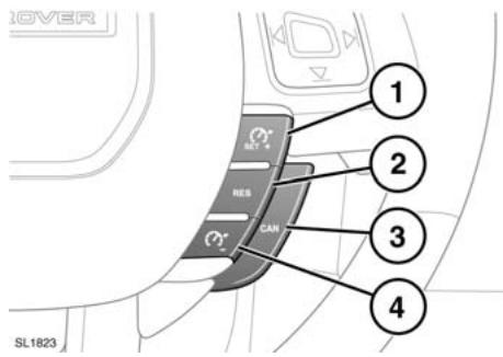 LAND ROVER RANGE ROVER EVOQUE 2011 - Utilisation du regulateur de vitesse - 1