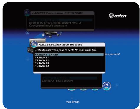 ASTON DIVA HD EASY - Sous-menu vos DROITS - 3