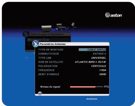 ASTON DIVA HD EASY - Sous-menu antennes - 1
