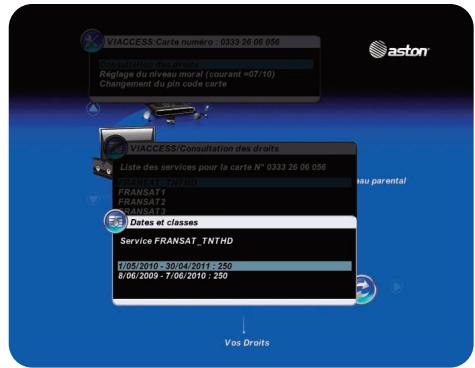 ASTON DIVA HD EASY - Sous-menu vos DROITS - 4