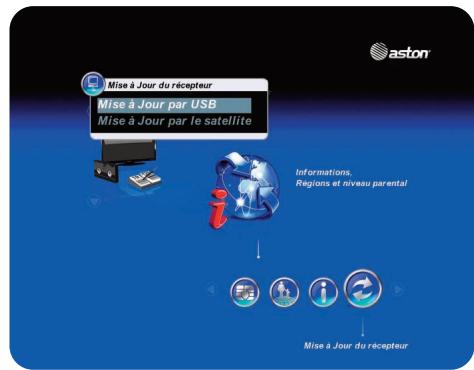 ASTON DIVA HD EASY - Sous-menu mise à jour du récepteur - 1